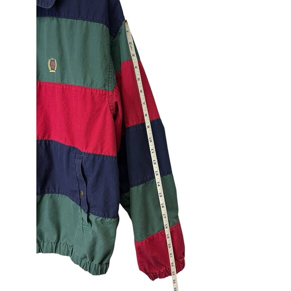 Vintage Tommy Hilfiger Men's Full Zip Jacket Stripe Crest Logo 100% Cotton Small - Picture 14 of 16